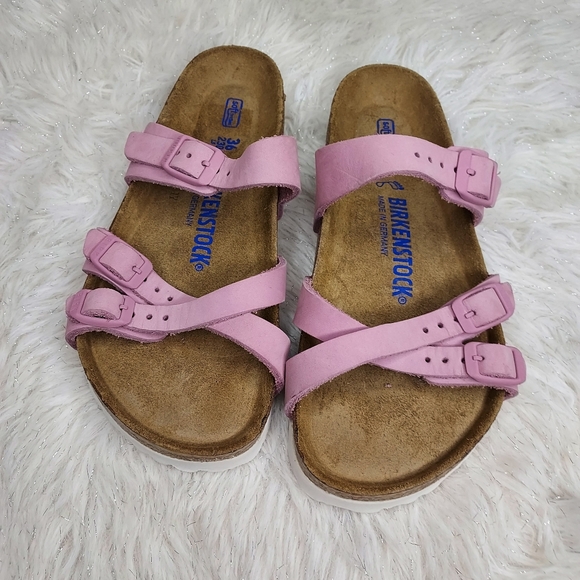 BIRKENSTOCK FRANCA (REGULAR) PINK/ORCHID WOMEN’S SOFT FOOTBED, ADJUSTABLE 3-STRA - Picture 4 of 8